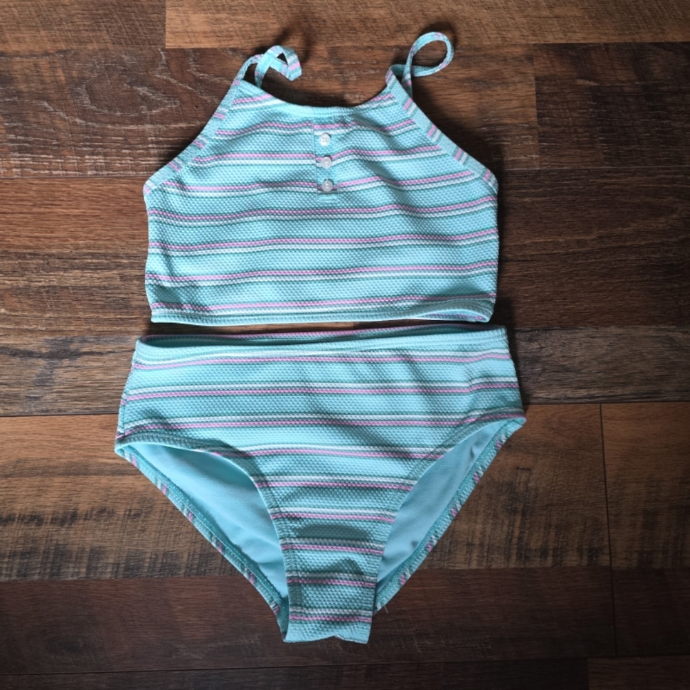 Girl's Striped Bikini Size 7/8